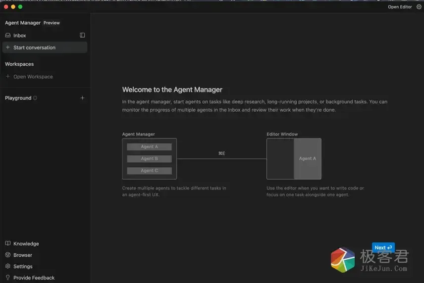 图片[1]-Google Antigravity 上手指南 (一)：别只做程序员，来做 AI 的“指挥官”-极客君