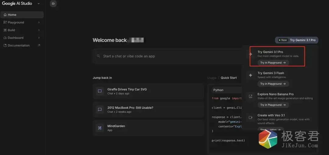 图片[6]-普通玩家可直接食用的 6 个 Gemini 3.1 Pro 白嫖入口！-极客君