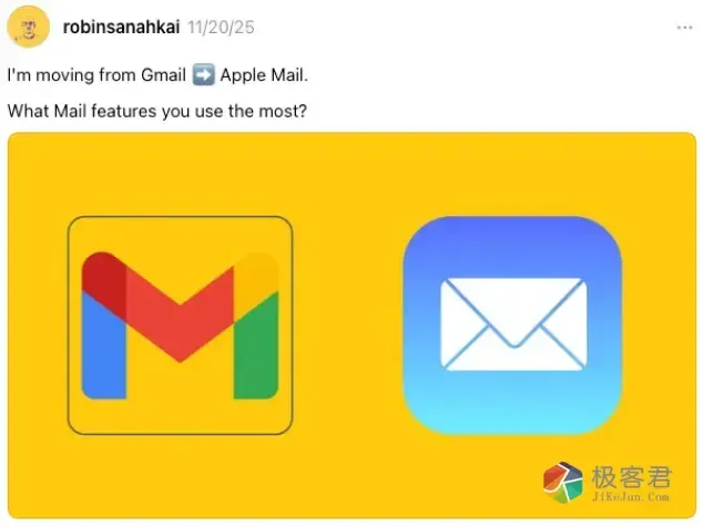 图片[2]-Gmail 与 Apple Mail：经过 30 天测试后，会选择哪个？-极客君