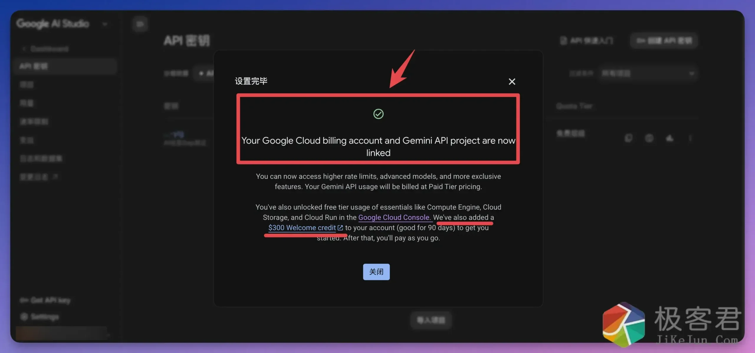 图片[8]-谷歌 AI Studio 上线站内付费，新用户白送 300 美元（建议收藏）-极客君